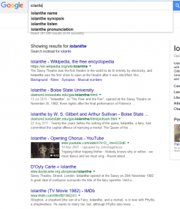 Google search results for the term "Iolante"